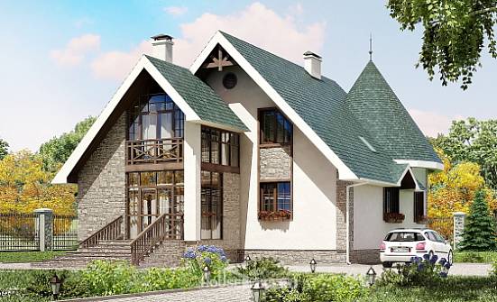 170-003-L Two Story House Plans and mansard, modern House Plans | Проекты домов от House Expert