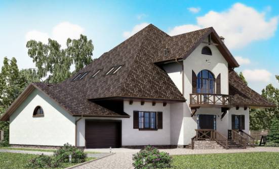 350-001-L Two Story House Plans with mansard with garage in front, big Timber Frame Houses Plans | Проекты домов от House Expert