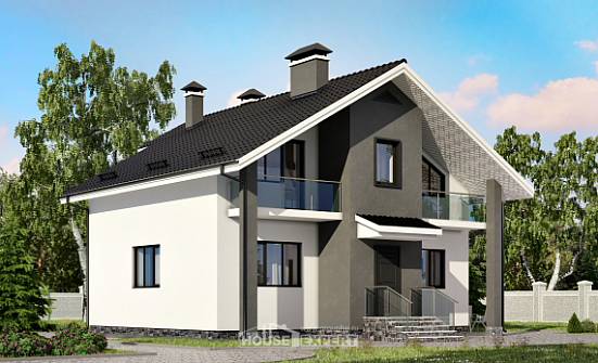 150-005-L Two Story House Plans and mansard, the budget Drawing House | Проекты домов от House Expert