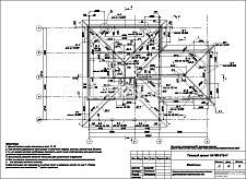 Схема расположения коньковых балок, диагональных стропильных ног