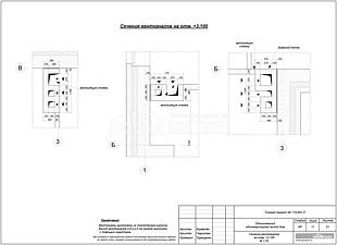 Сечения вентканалов на отм. +3,100