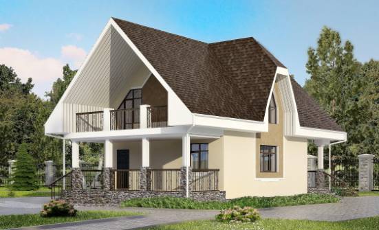 125-001-L Two Story House Plans with mansard, cozy Woodhouses Plans | Проекты домов от House Expert