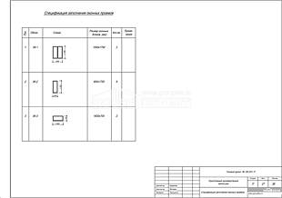 Спецификация заполнения оконных проемов